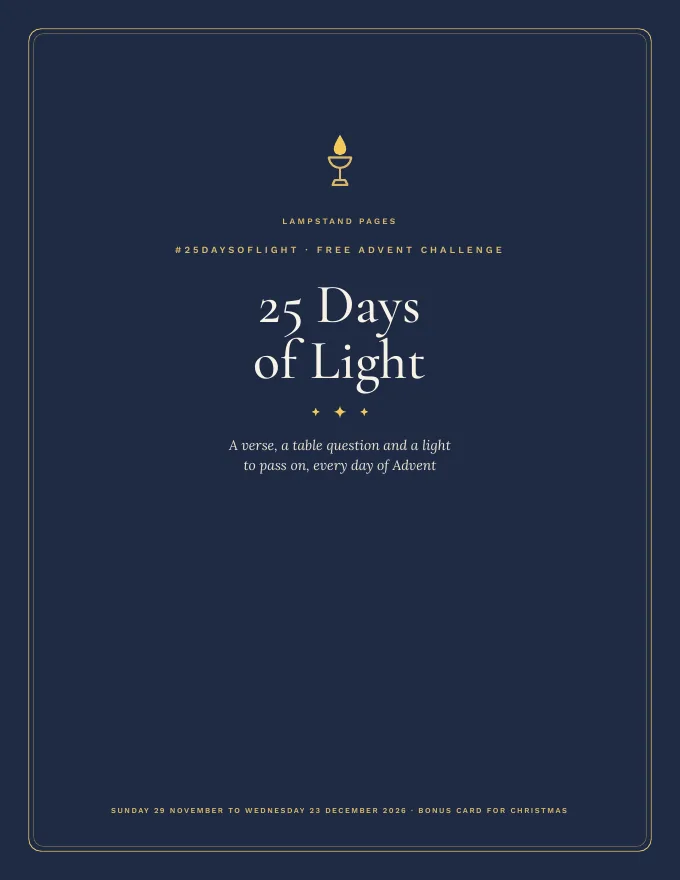 Cover of #25DaysOfLight, free Advent challenge cards